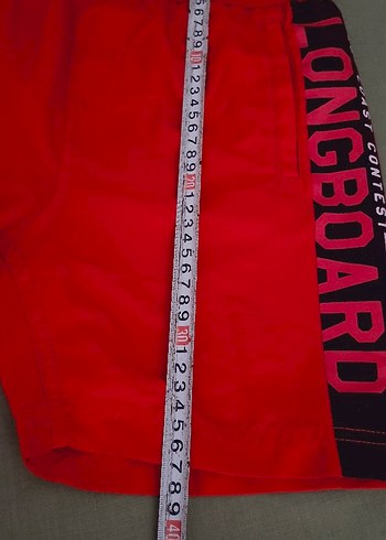 Kırmızı Bel Bantlı Erkek Mini Şort - Görsel 6