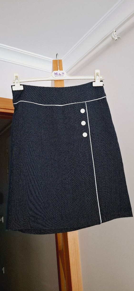 Düğmeli Midi Hamile Kot Etek - Görsel 3