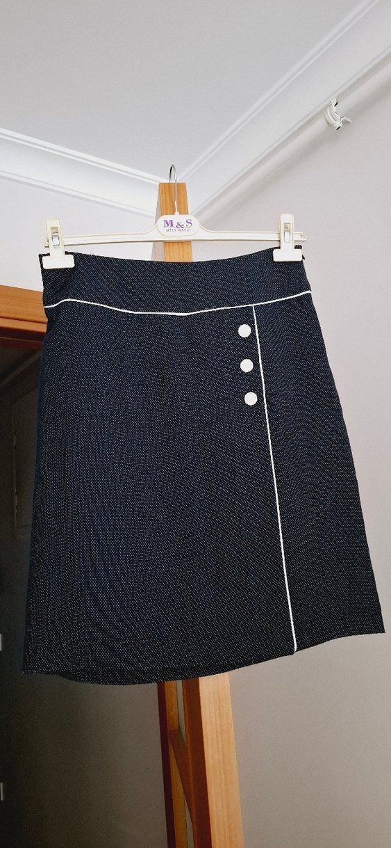 Düğmeli Midi Hamile Kot Etek - Görsel 2