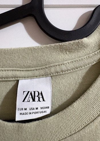 Yeşil Oversize zara Tişört peace - Görsel 3