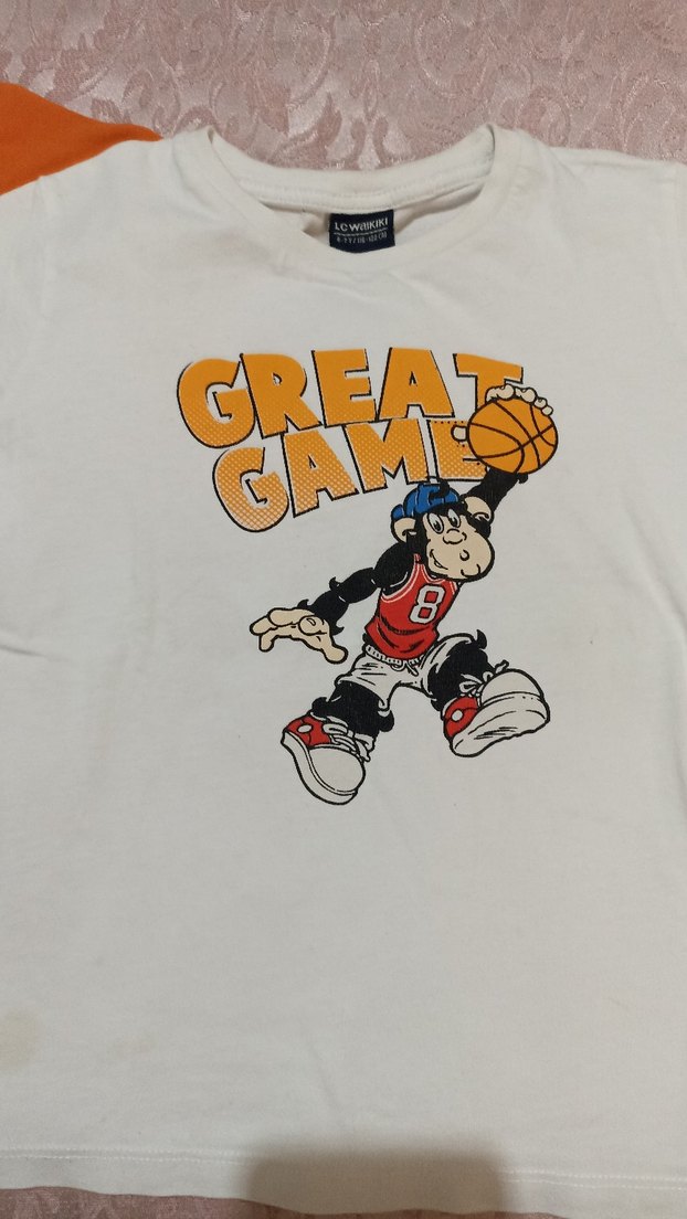 Beyaz Baskılı Erkek Çocuk Tişörtü - Görsel 3