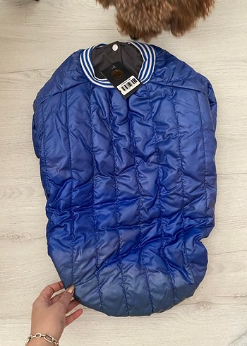 Düğmeli Lacivert Sokak Stili Köpek Montu - Görsel 2