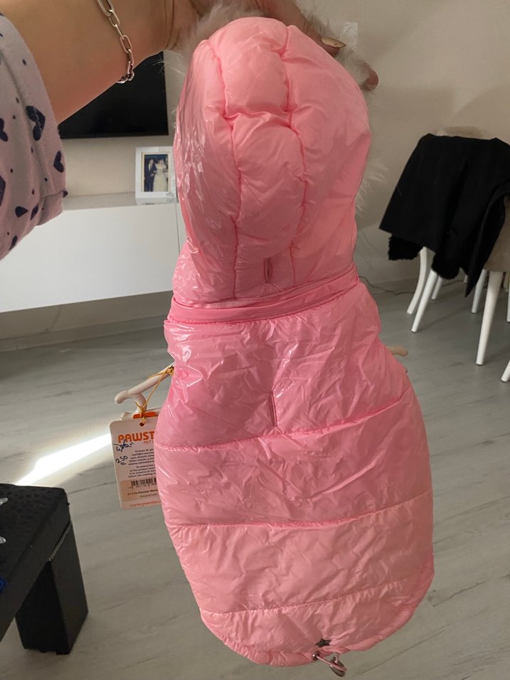 Pembe Peluş Detaylı Köpek Montu - Görsel 2