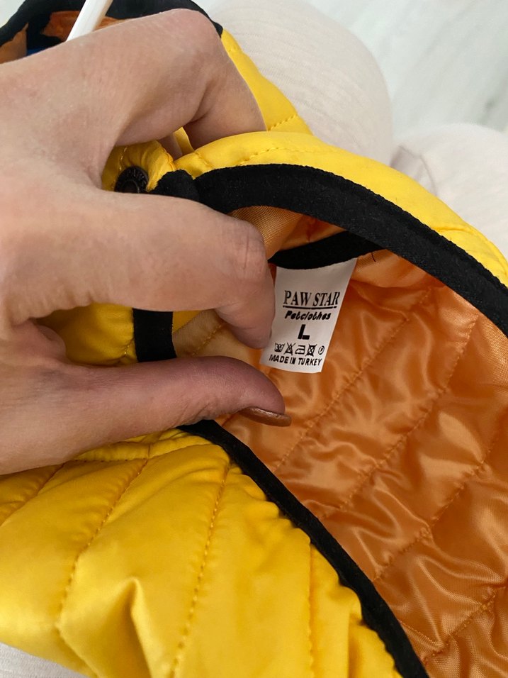 Düğmeli Sarı Renkli Köpek Montu - Görsel 2