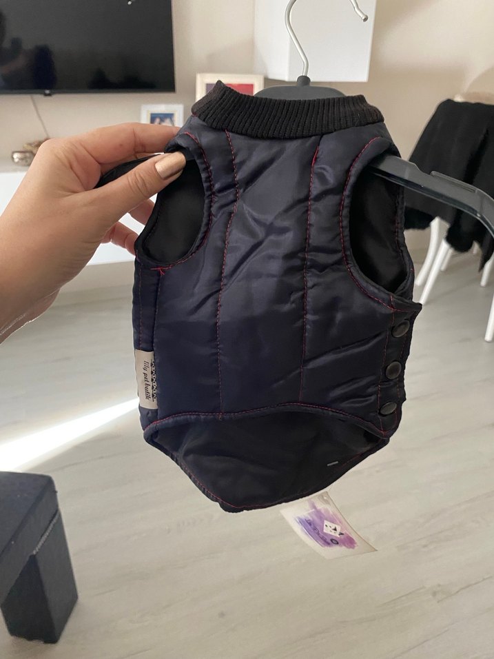 Siyah Fermuarlı Sokak Stili Köpek Montu - Görsel 2