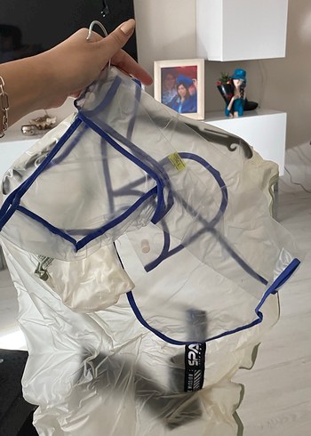 Beyaz Midi Boy Kadın Yağmurluk - Görsel 2