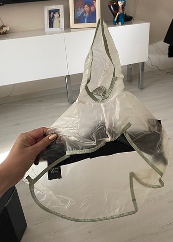 Beyaz Midi Boy Kadın Yağmurluk - Görsel 4