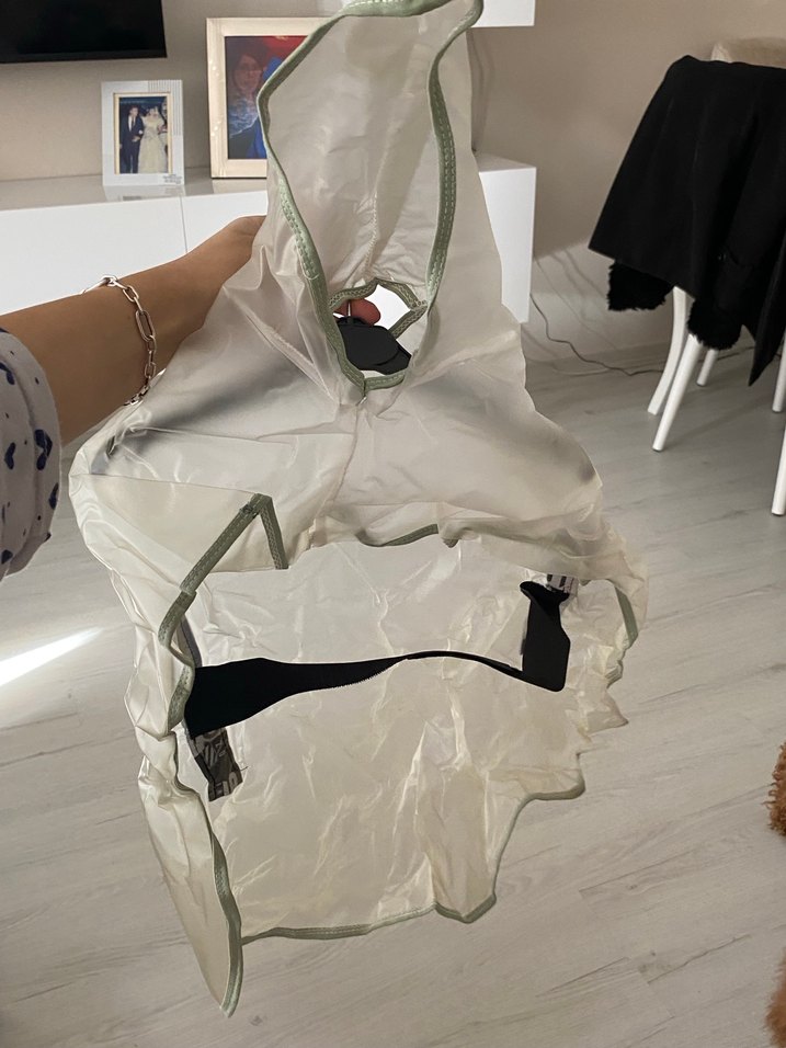 Beyaz Midi Boy Kadın Yağmurluk - Görsel 5