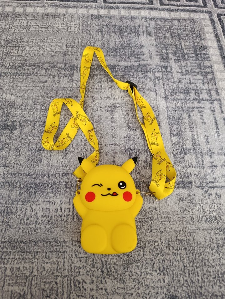 Sarı Pikachu Çocuk Cüzdanı ve Askı - Görsel 5