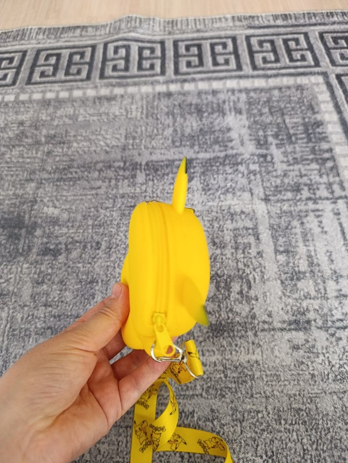 Sarı Pikachu Çocuk Cüzdanı ve Askı - Görsel 4