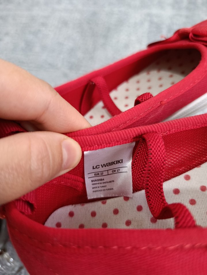 Kız Çocuk Kırmızı Cırtlı Babet Ayakkabı - Görsel 4