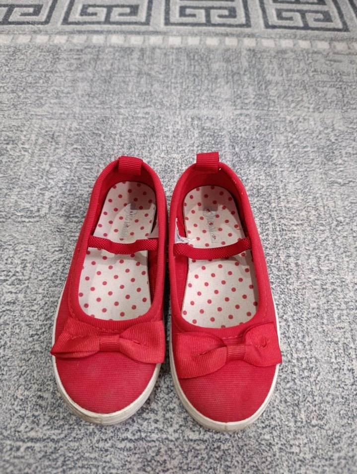 Kız Çocuk Kırmızı Cırtlı Babet Ayakkabı - Görsel 2