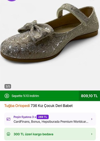 Kemerli Bej Kız Çocuk Babet Ayakkabı - Görsel 9