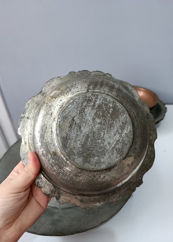 Gri Metal Tabak ve Kase Seti - Görsel 8