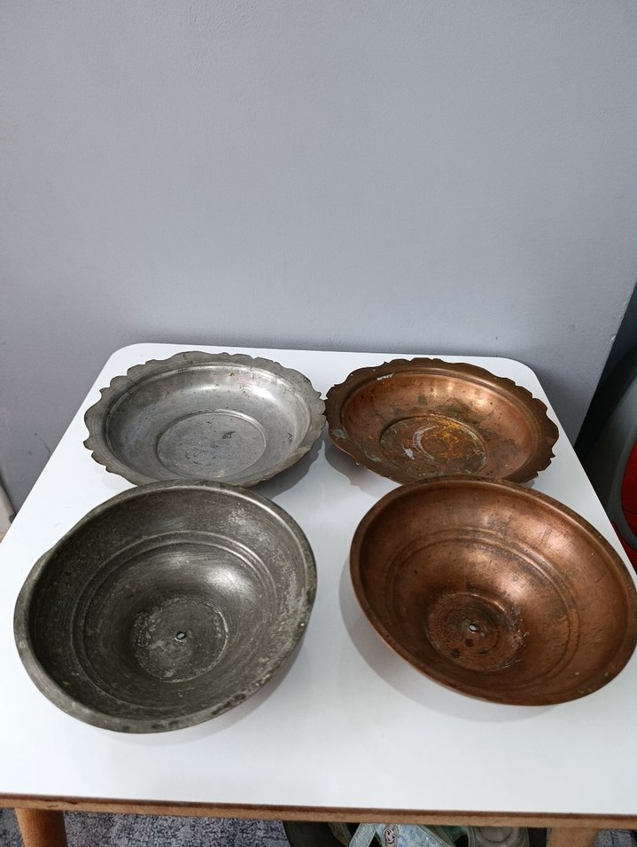 Gri Metal Tabak ve Kase Seti - Görsel 4