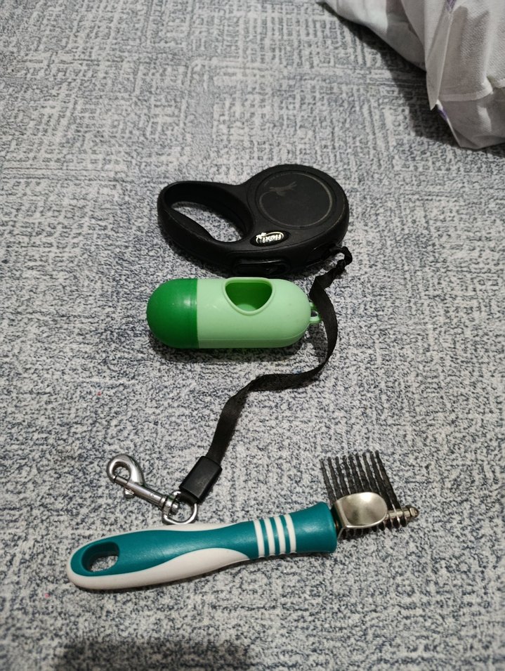 Gri Tasma, Yeşil Poop Torbası ve Tüy Tarağı - Görsel 4