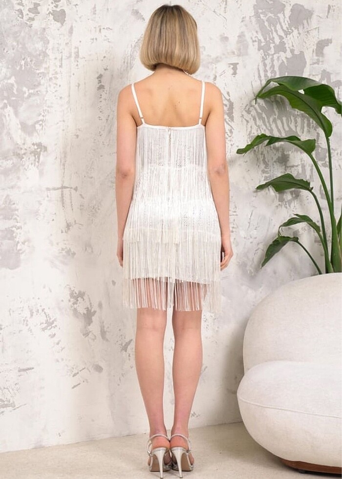 Püsküllü Payetli Abiye Elbise - Görsel 3