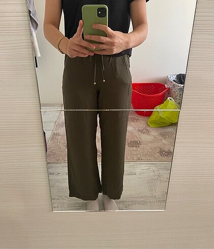 Haki yeşili kumaş pantolon