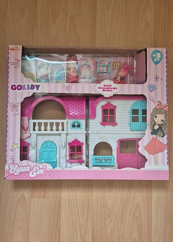 Pastel Pembe Oyuncak Bebek Evi Seti - Görsel 2