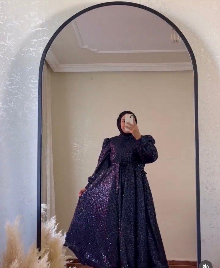 Siyah Uzun Kollu Gotik Uzun Abiye - Görsel 2