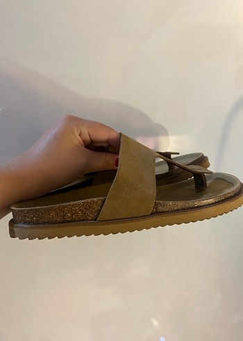 Oysho Kadın Taba Süet OYSHO terlik