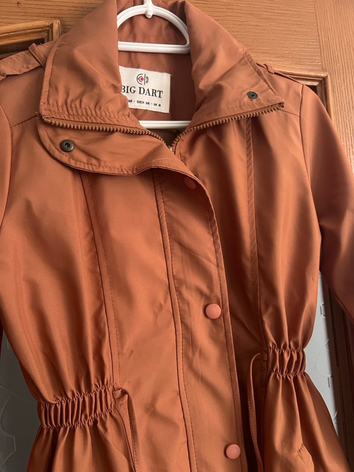 Bej Düğmeli Midi Yağmurluk - Görsel 2