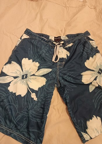 Erkek Mavi Çiçekli Bağcıklı Mayo Şort - Görsel 3