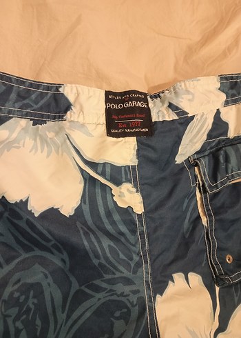 Erkek Mavi Çiçekli Bağcıklı Mayo Şort - Görsel 2