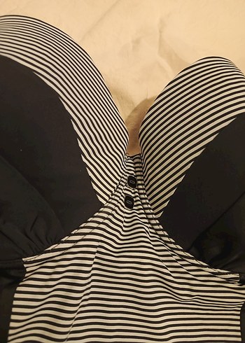 Düğmeli Siyah Gri Midi Mayo - Görsel 2