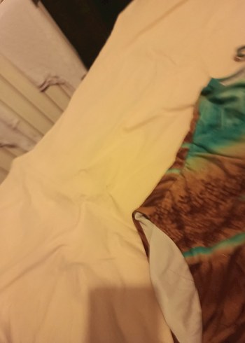 kom Bohem Tarzı Drapeli Batik Desenli Kadın Mayo - Görsel 3