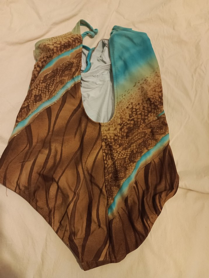 kom Bohem Tarzı Drapeli Batik Desenli Kadın Mayo - Görsel 2