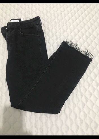 Zara Siyah Midi Flare Jean - Görsel 3