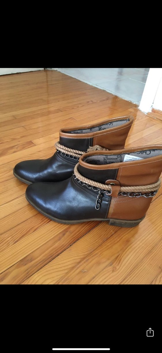 Deri Toka Detaylı Kahverengi Kadın Dolgu Topuk Bot - Görsel 3