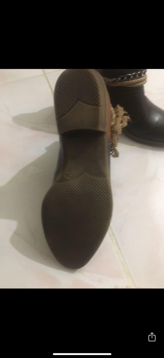 Deri Toka Detaylı Kahverengi Kadın Dolgu Topuk Bot - Görsel 2