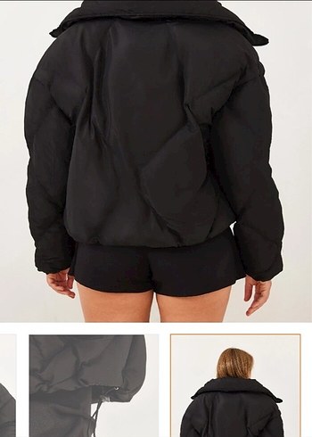 Kadın Siyah Şişme Mont - Görsel 3