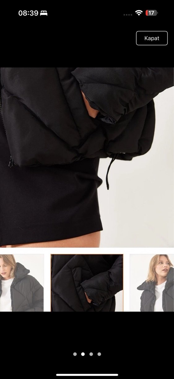 Kadın Siyah Şişme Mont - Görsel 2