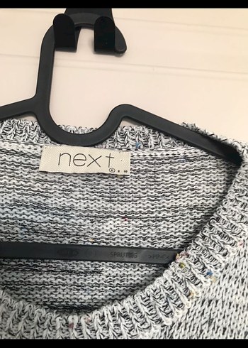 Gri Kedi Desenli Örgü Kadın Kazak - Görsel 2