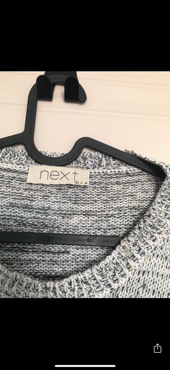 Gri Kedi Desenli Örgü Kadın Kazak - Görsel 2