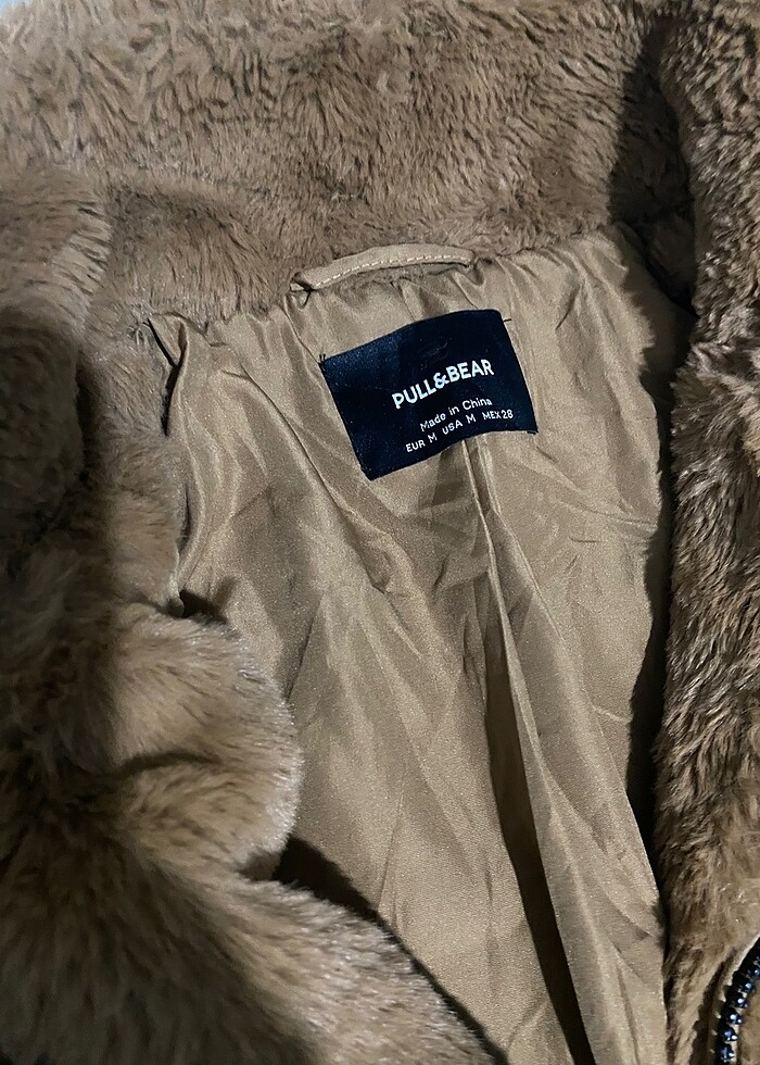Pull and bear kürk mont - Görsel 2