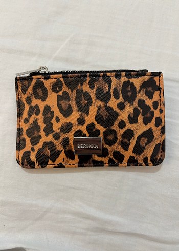 Kahverengi Leopar Desenli Fermuarlı Deri Cüzdan