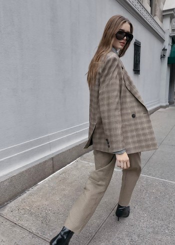 Zara kareli oversize blazer - Görsel 2