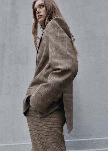 Zara kareli oversize blazer - Görsel 3