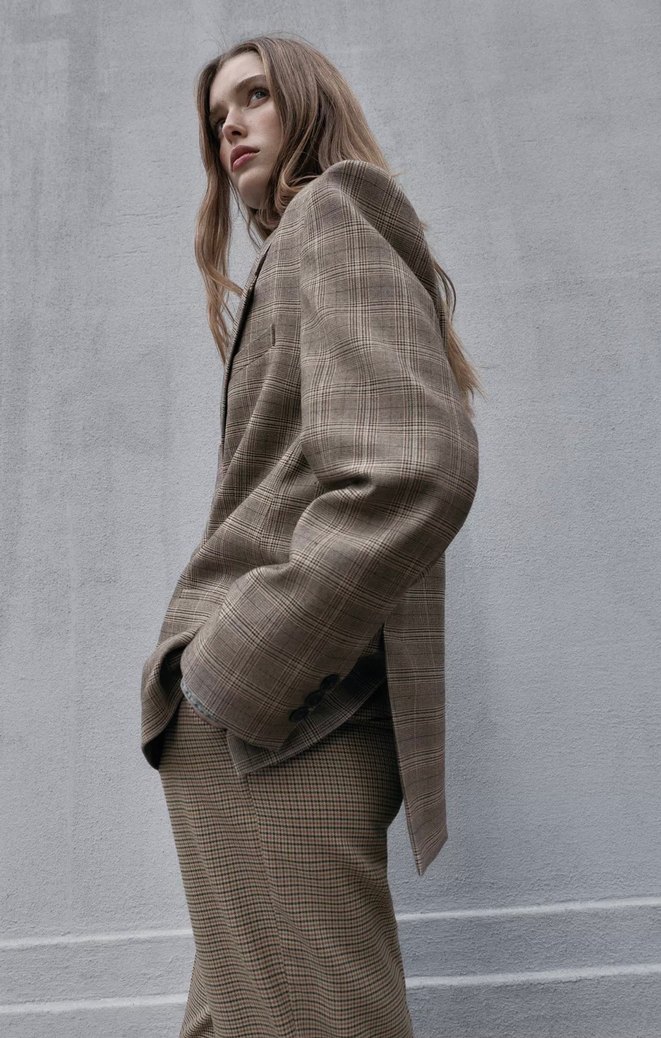 Zara kareli oversize blazer - Görsel 3