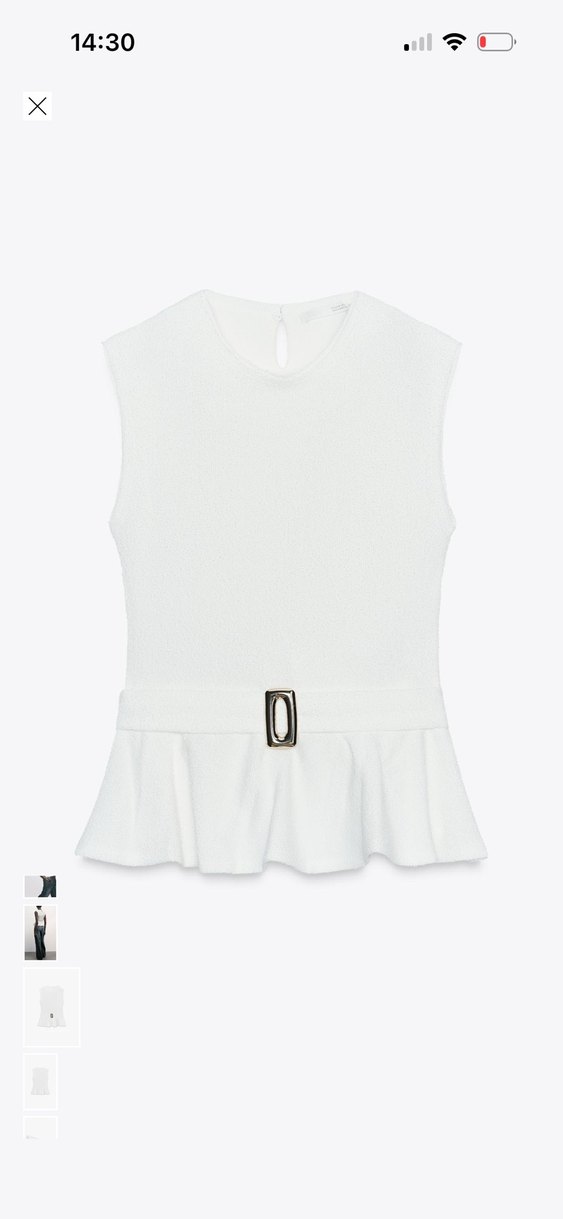 Tokalı peplum boucle top - Görsel 3