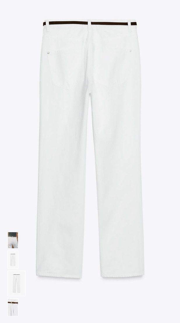 Zara kemerli yüksek bel z1975 90s straight jean - Görsel 2