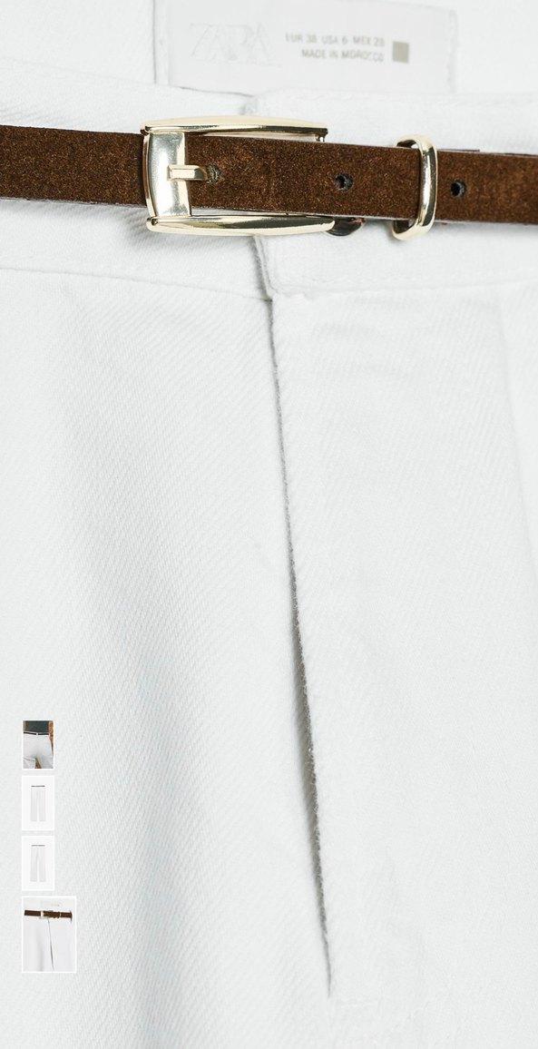 Zara kemerli yüksek bel z1975 90s straight jean - Görsel 3