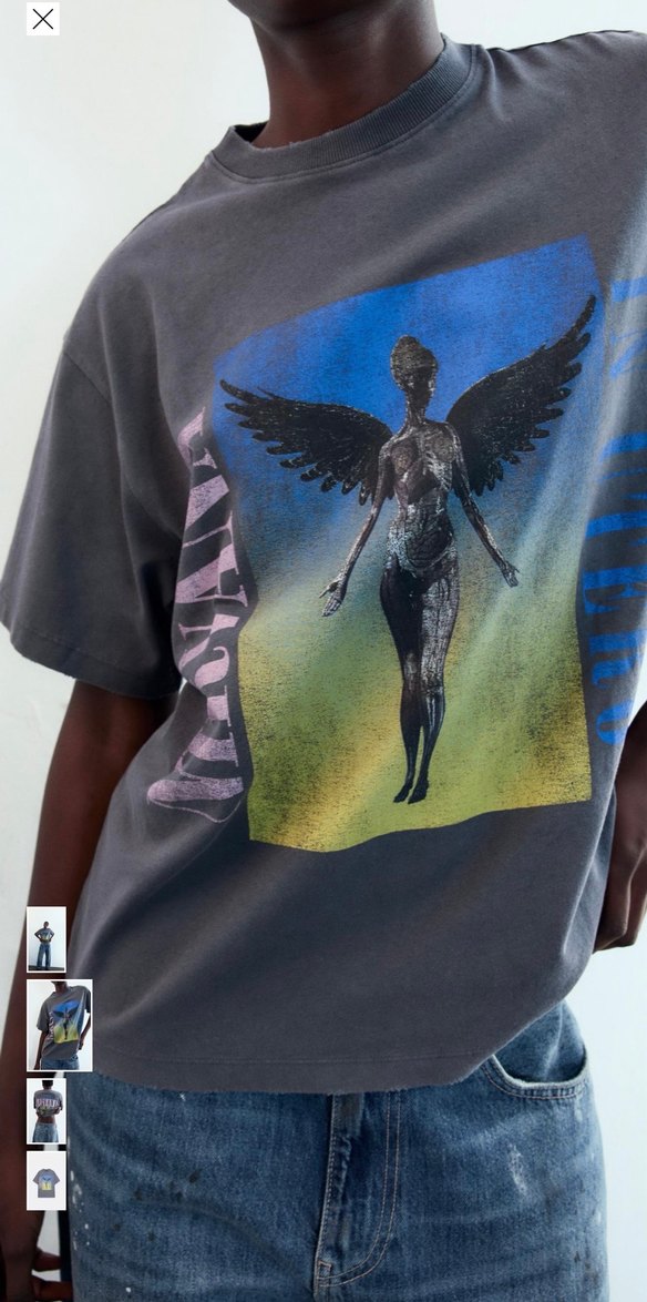 Zara Nirvana soluk efektli tişört - Görsel 2