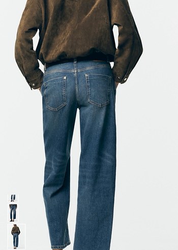 Zara z1975 straight loose orta bel jean - Görsel 4