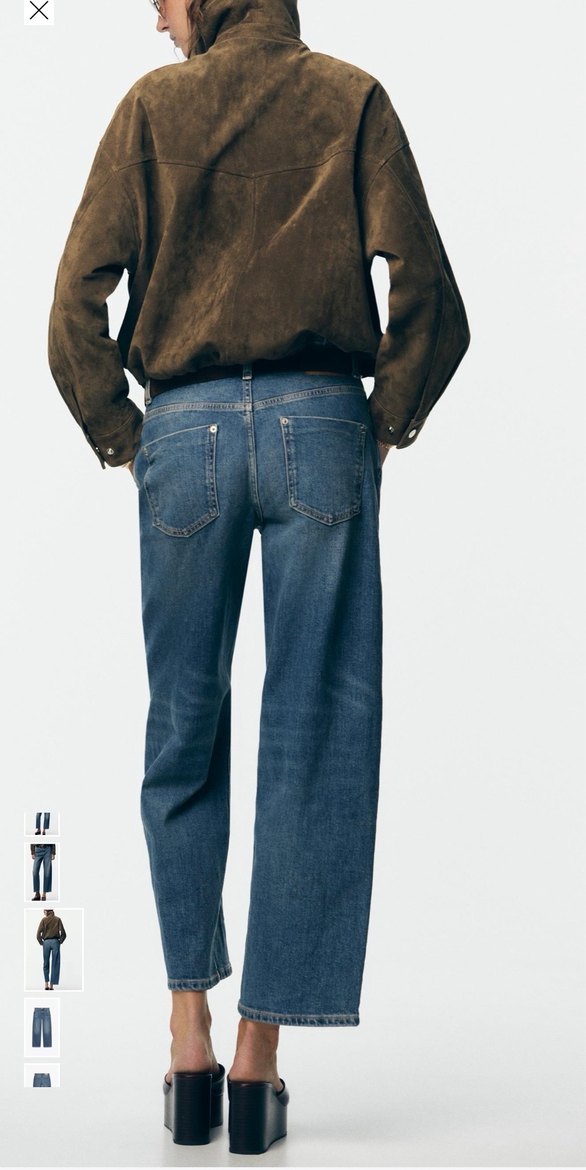 Zara z1975 straight loose orta bel jean - Görsel 4