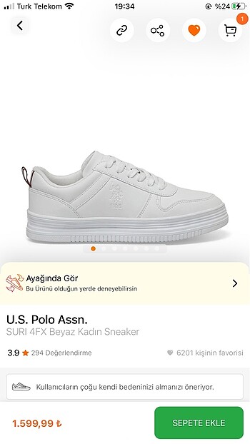 Us Polo kadın sneaker